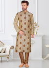 Beige Colour Rangbaaz Vol 20 Designer function wear Stylish Santton Silk Readymade Mens Kurta Payjama Collection 2010